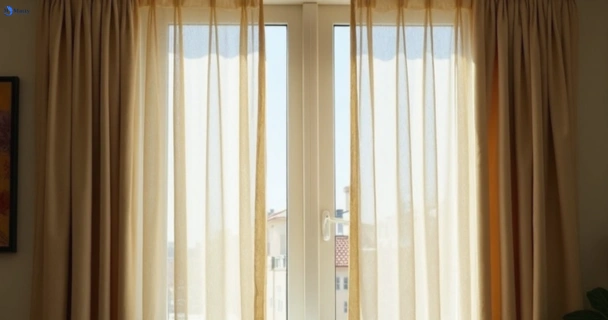 Dusty and dull curtains in dundas-nsw before steam cleaning
